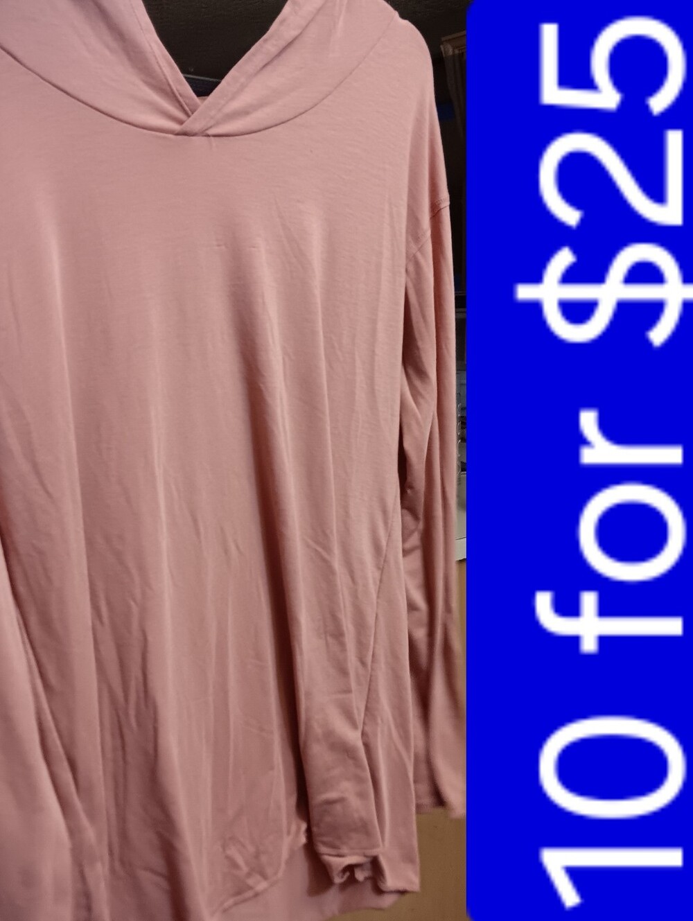 Women's Dusty Pink Hooded Long Sleeve Top